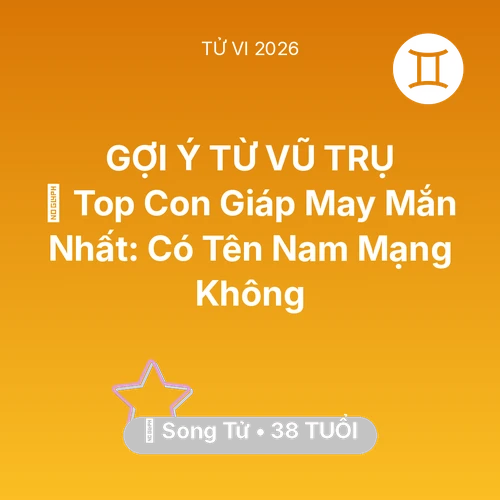Vận hạn Song Tử sinh năm 1988 trong năm (2026): 🏆 Top Con Giáp May Mắn Nhất: Có Tên Nam Mạng Song Tử Không