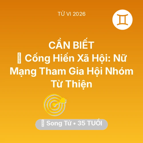 Vận hạn Song Tử sinh năm 1991 trong năm (2026): 🧩 Cống Hiến Xã Hội: Nữ Mạng Song Tử Tham Gia Hội Nhóm Từ Thiện