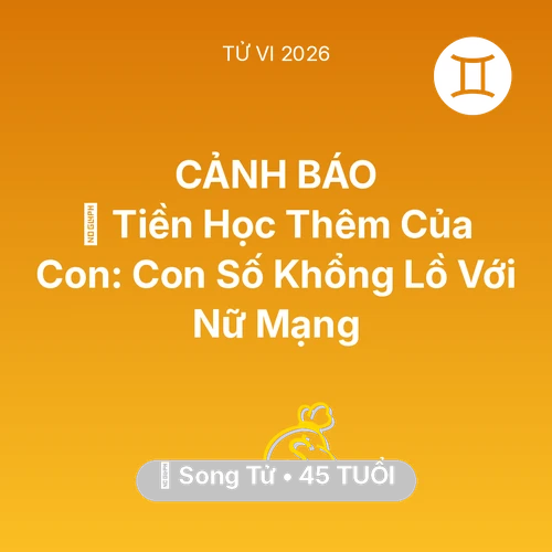 Vận hạn Song Tử sinh năm 1981 trong năm (2026): 📚 Tiền Học Thêm Của Con: Con Số Khổng Lồ Với Nữ Mạng Song Tử
