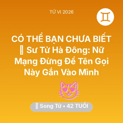 Tử vi Song Tử sinh năm 1984 trong năm 2026: 🦁 Sư Tử Hà Đông: Nữ Mạng Song Tử Đừng Để Tên Gọi Này Gắn Vào Mình