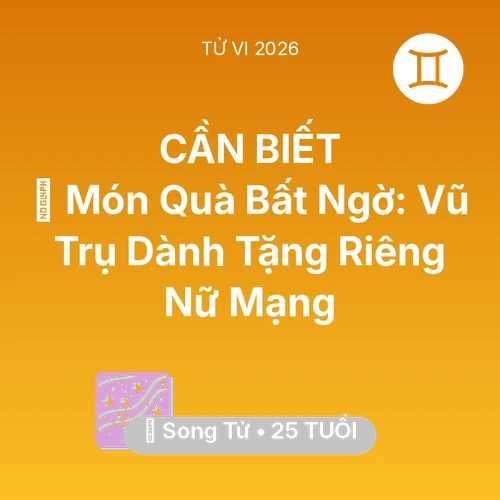 Vận hạn Song Tử sinh năm 2001 trong năm (2026): 🎁 Món Quà Bất Ngờ: Vũ Trụ Dành Tặng Riêng Nữ Mạng Song Tử