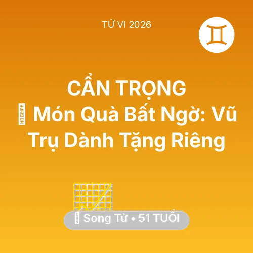 Tử vi Song Tử sinh năm 1975 trong năm 2026: 🎁 Món Quà Bất Ngờ: Vũ Trụ Dành Tặng Riêng Song Tử