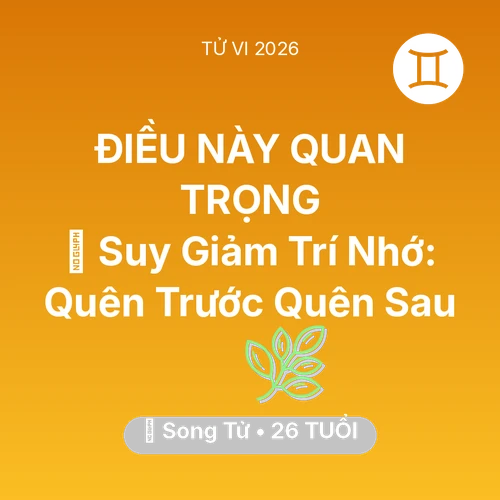 Xem tử vi Song Tử sinh năm 2000 : 🧠 Suy Giảm Trí Nhớ: Song Tử Quên Trước Quên Sau
