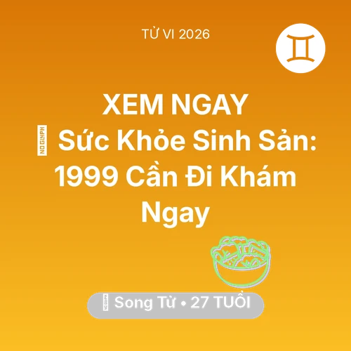 Vận hạn Song Tử sinh năm 1999 trong năm (2026): 🤰 Sức Khỏe Sinh Sản: Song Tử 1999 Cần Đi Khám Ngay