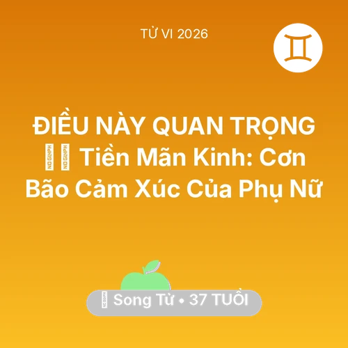 Tử vi Song Tử sinh năm 1989 trong năm 2026: 🧘‍♀️ Tiền Mãn Kinh: Cơn Bão Cảm Xúc Của Song Tử Phụ Nữ