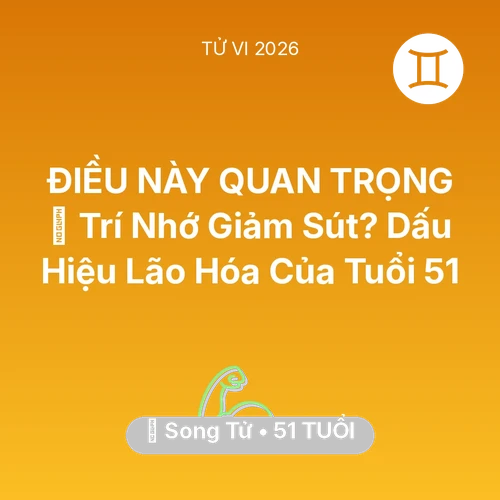 Vận hạn Song Tử sinh năm 1975 trong năm (2026): 🧠 Trí Nhớ Giảm Sút? Dấu Hiệu Lão Hóa Của Song Tử Tuổi 51