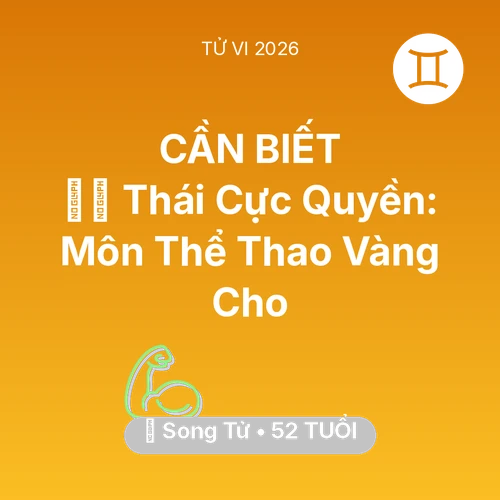 Tử vi Song Tử sinh năm 1974 trong năm 2026: 🧘‍♂️ Thái Cực Quyền: Môn Thể Thao Vàng Cho Song Tử