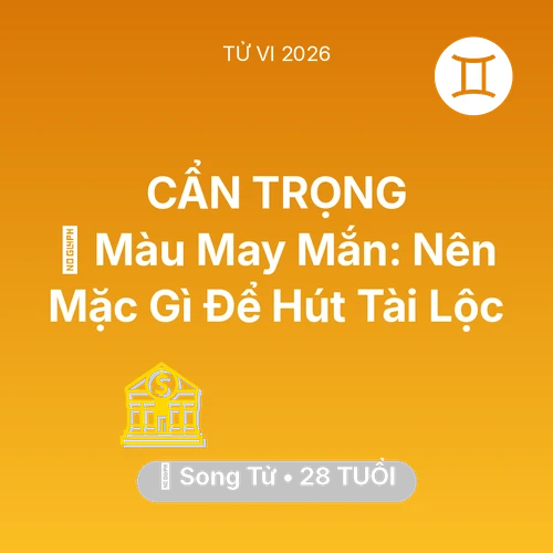 Xem tử vi Song Tử sinh năm 1998 : 🍀 Màu May Mắn: Song Tử Nên Mặc Gì Để Hút Tài Lộc