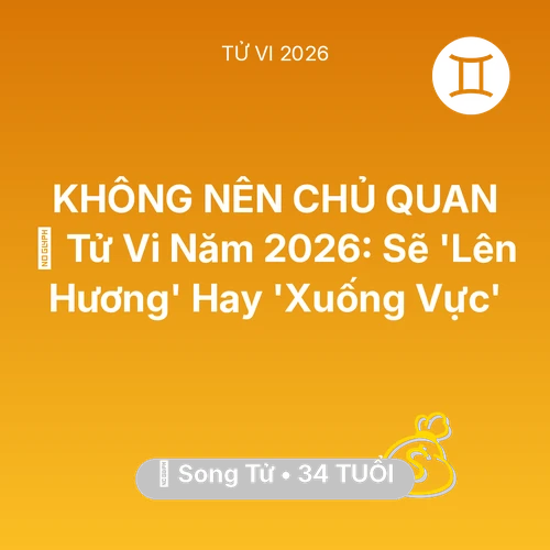 Vận hạn Song Tử sinh năm 1992 trong năm (2026): 🔥 Tử Vi Năm 2026: Song Tử Sẽ 'Lên Hương' Hay 'Xuống Vực'