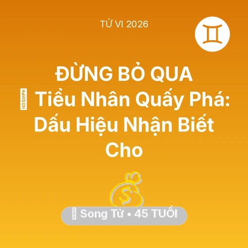 Vận hạn Song Tử sinh năm 1981 trong năm (2026): 👺 Tiểu Nhân Quấy Phá: Dấu Hiệu Nhận Biết Cho Song Tử