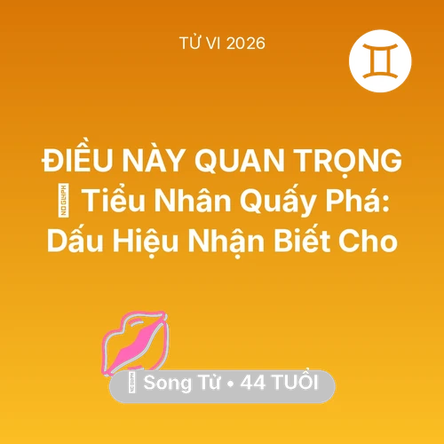 Tử vi Song Tử sinh năm 1982 trong năm 2026: 👺 Tiểu Nhân Quấy Phá: Dấu Hiệu Nhận Biết Cho Song Tử