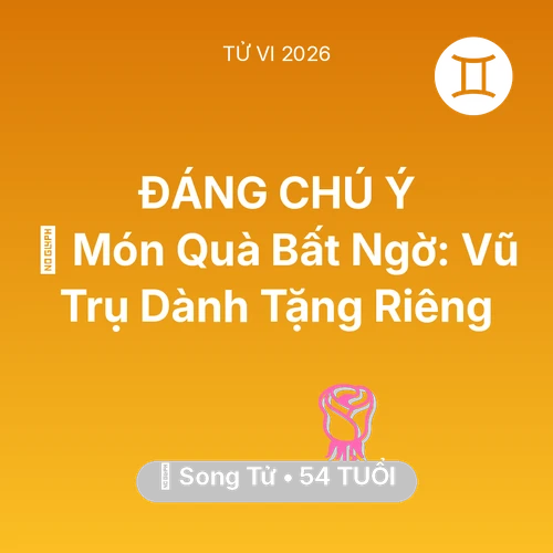Tử vi Song Tử sinh năm 1972 trong năm 2026: 🎁 Món Quà Bất Ngờ: Vũ Trụ Dành Tặng Riêng Song Tử