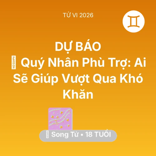 Tử vi Song Tử sinh năm 2008 trong năm 2026: 🤝 Quý Nhân Phù Trợ: Ai Sẽ Giúp Song Tử Vượt Qua Khó Khăn