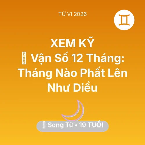 Xem tử vi Song Tử sinh năm 2007 : 📈 Vận Số 12 Tháng: Tháng Nào Song Tử Phất Lên Như Diều
