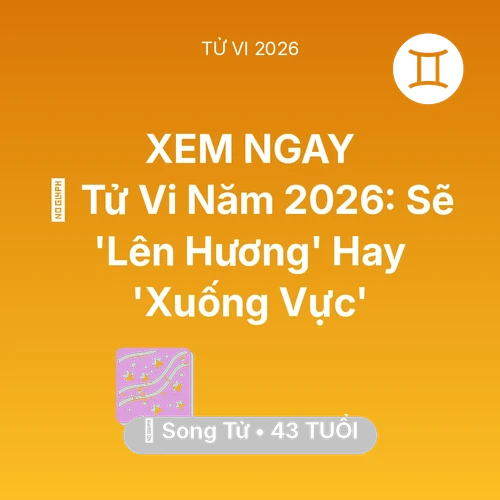 Xem tử vi Song Tử sinh năm 1983 : 🔥 Tử Vi Năm 2026: Song Tử Sẽ 'Lên Hương' Hay 'Xuống Vực'