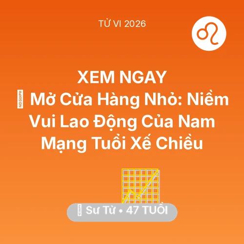 Tử vi Sư Tử sinh năm 1979 trong năm 2026: 🏢 Mở Cửa Hàng Nhỏ: Niềm Vui Lao Động Của Nam Mạng Sư Tử Tuổi Xế Chiều