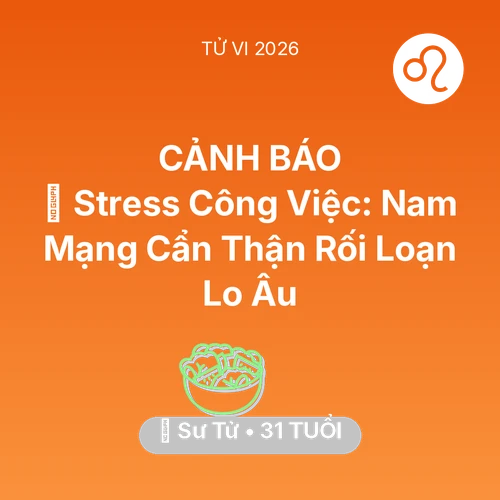 Vận hạn Sư Tử sinh năm 1995 trong năm (2026): 📉 Stress Công Việc: Nam Mạng Sư Tử Cẩn Thận Rối Loạn Lo Âu