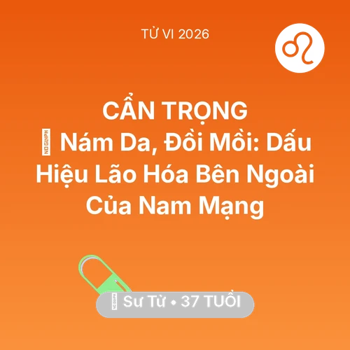 Tử vi Sư Tử sinh năm 1989 trong năm 2026: 👵 Nám Da, Đồi Mồi: Dấu Hiệu Lão Hóa Bên Ngoài Của Nam Mạng Sư Tử