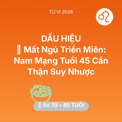 Tử vi Sư Tử sinh năm 1981 trong năm 2026: 💤 Mất Ngủ Triền Miên: Nam Mạng Sư Tử Tuổi 45 Cẩn Thận Suy Nhược