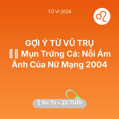 Vận hạn Sư Tử sinh năm 2004 trong năm (2026): 🧖‍♀️ Mụn Trứng Cá: Nỗi Ám Ảnh Của Nữ Mạng Sư Tử 2004