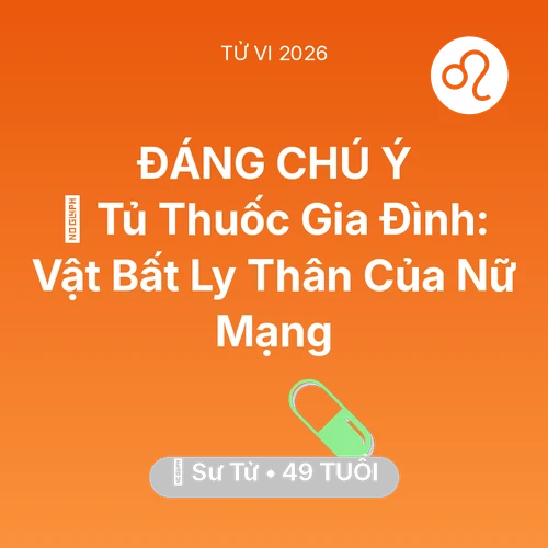 Xem tử vi Sư Tử sinh năm 1977 Nữ Mạng: 💊 Tủ Thuốc Gia Đình: Vật Bất Ly Thân Của Nữ Mạng Sư Tử