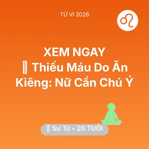 Vận hạn Sư Tử sinh năm 2006 trong năm (2026): 🩸 Thiếu Máu Do Ăn Kiêng: Sư Tử Nữ Cần Chú Ý