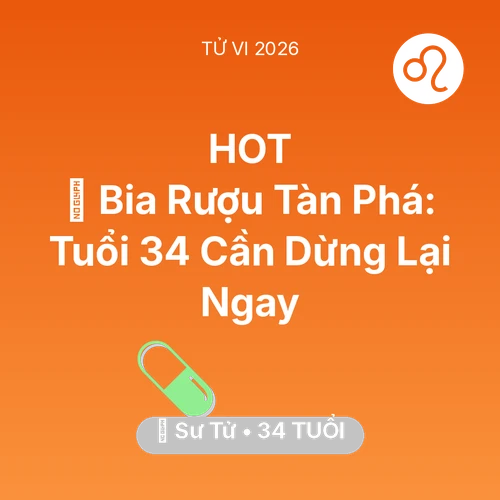 Tử vi Sư Tử sinh năm 1992 trong năm 2026: 🍻 Bia Rượu Tàn Phá: Sư Tử Tuổi 34 Cần Dừng Lại Ngay