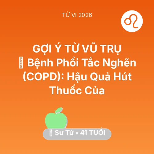 Xem tử vi Sư Tử sinh năm 1985 : 🚬 Bệnh Phổi Tắc Nghẽn (COPD): Hậu Quả Hút Thuốc Của Sư Tử