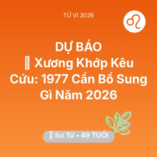 Xem tử vi Sư Tử sinh năm 1977 : 🦴 Xương Khớp Kêu Cứu: Sư Tử 1977 Cần Bổ Sung Gì Năm 2026