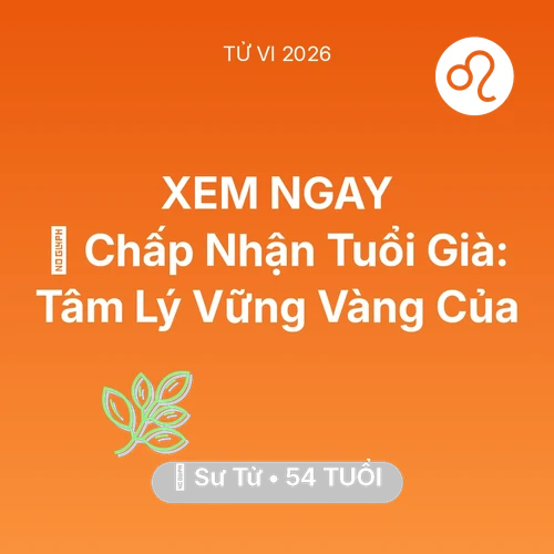 Tử vi Sư Tử sinh năm 1972 trong năm 2026: 🕊️ Chấp Nhận Tuổi Già: Tâm Lý Vững Vàng Của Sư Tử