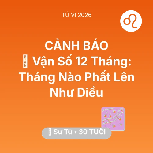 Tử vi Sư Tử sinh năm 1996 trong năm 2026: 📈 Vận Số 12 Tháng: Tháng Nào Sư Tử Phất Lên Như Diều