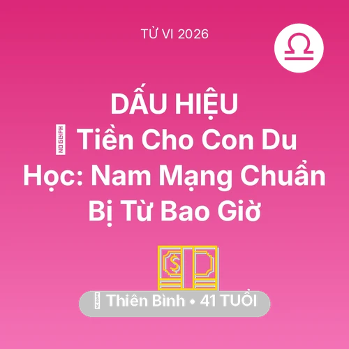 Vận hạn Thiên Bình sinh năm 1985 trong năm (2026): 🎓 Tiền Cho Con Du Học: Nam Mạng Thiên Bình Chuẩn Bị Từ Bao Giờ