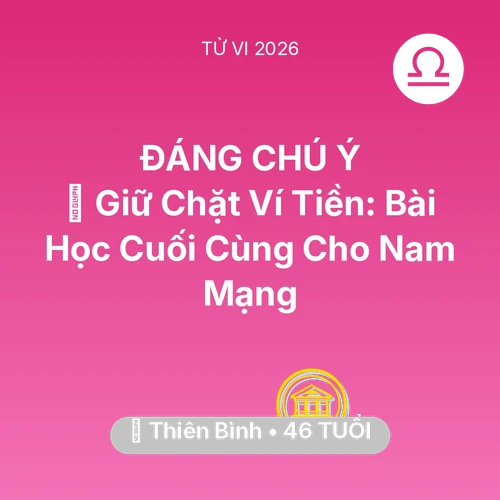 Vận hạn Thiên Bình sinh năm 1980 trong năm (2026): 🗝️ Giữ Chặt Ví Tiền: Bài Học Cuối Cùng Cho Nam Mạng Thiên Bình