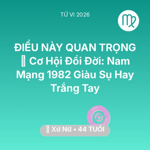 Xem tử vi Xử Nữ sinh năm 1982 Nam Mạng: 💰 Cơ Hội Đổi Đời: Nam Mạng Xử Nữ 1982 Giàu Sụ Hay Trắng Tay