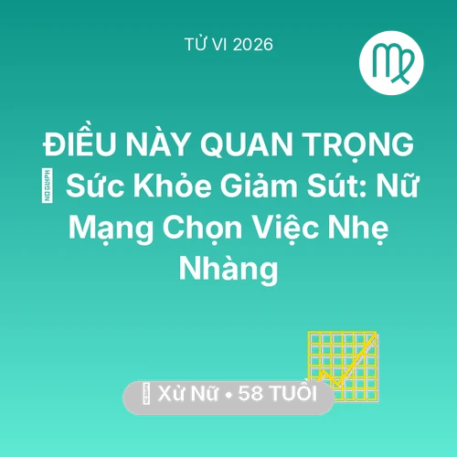 Xem tử vi Xử Nữ sinh năm 1968 Nữ Mạng: 📉 Sức Khỏe Giảm Sút: Nữ Mạng Xử Nữ Chọn Việc Nhẹ Nhàng