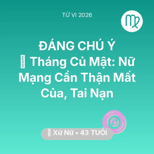 Xem tử vi Xử Nữ sinh năm 1983 Nữ Mạng: 🛑 Tháng Củ Mật: Nữ Mạng Xử Nữ Cẩn Thận Mất Của, Tai Nạn