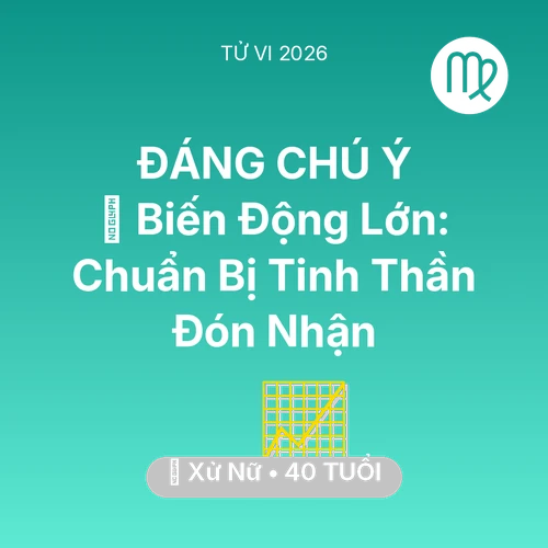 Tử vi Xử Nữ sinh năm 1986 trong năm 2026: 🌪️ Biến Động Lớn: Xử Nữ Chuẩn Bị Tinh Thần Đón Nhận