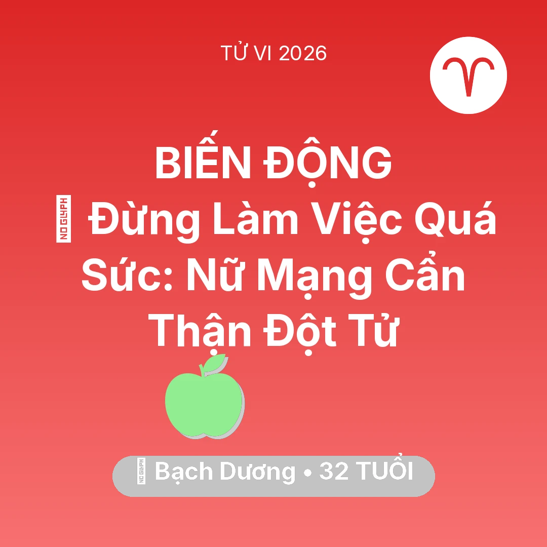 Tổng quan Sức Khỏe tuổi 32 - Xem tử vi Bạch Dương sinh năm 1994 Nữ Mạng: 🛑 Đừng Làm Việc Quá Sức: Nữ Mạng Bạch Dương Cẩn Thận Đột Tử