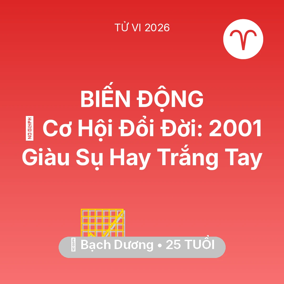 Tổng quan Sự Nghiệp tuổi 25 - Xem tử vi Bạch Dương sinh năm 2001 : 💰 Cơ Hội Đổi Đời: Bạch Dương 2001 Giàu Sụ Hay Trắng Tay