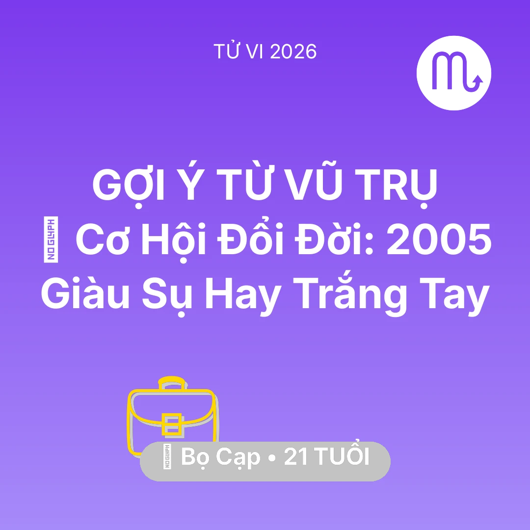 Tổng quan Sự Nghiệp tuổi 21 - Xem tử vi Bọ Cạp sinh năm 2005 : 💰 Cơ Hội Đổi Đời: Bọ Cạp 2005 Giàu Sụ Hay Trắng Tay