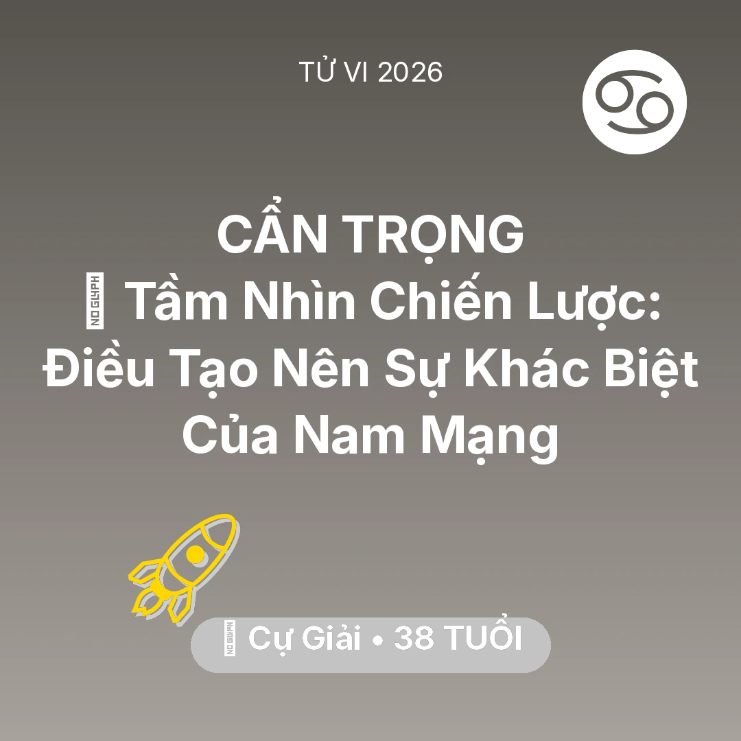 Tổng quan Sự Nghiệp tuổi 38 - Vận hạn Cự Giải sinh năm 1988 trong năm (2026): 🗝️ Tầm Nhìn Chiến Lược: Điều Tạo Nên Sự Khác Biệt Của Nam Mạng Cự Giải