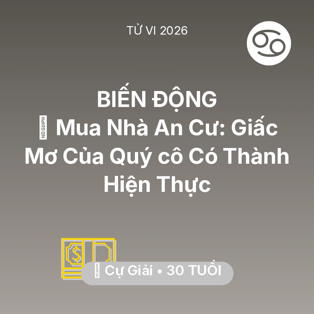 Tổng quan Tài Chính tuổi 30 - Xem tử vi Cự Giải sinh năm 1996 Nữ Mạng: 🏠 Mua Nhà An Cư: Giấc Mơ Của Quý cô Cự Giải Có Thành Hiện Thực