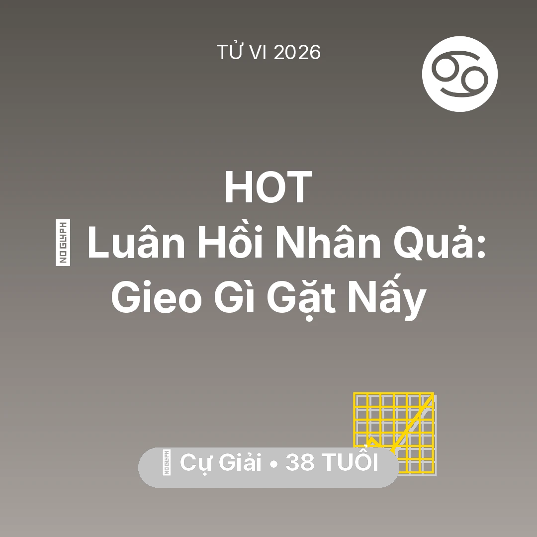 Tổng quan Sự Nghiệp tuổi 38 - Vận hạn Cự Giải sinh năm 1988 trong năm (2026): 🕊️ Luân Hồi Nhân Quả: Cự Giải Gieo Gì Gặt Nấy