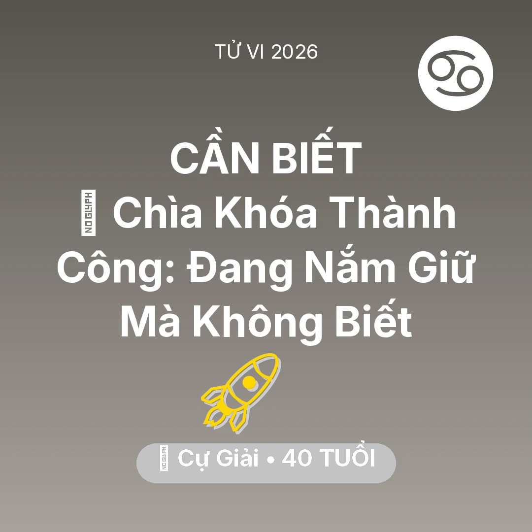 Tổng quan Sự Nghiệp tuổi 40 - Xem tử vi Cự Giải sinh năm 1986 : 🗝️ Chìa Khóa Thành Công: Cự Giải Đang Nắm Giữ Mà Không Biết