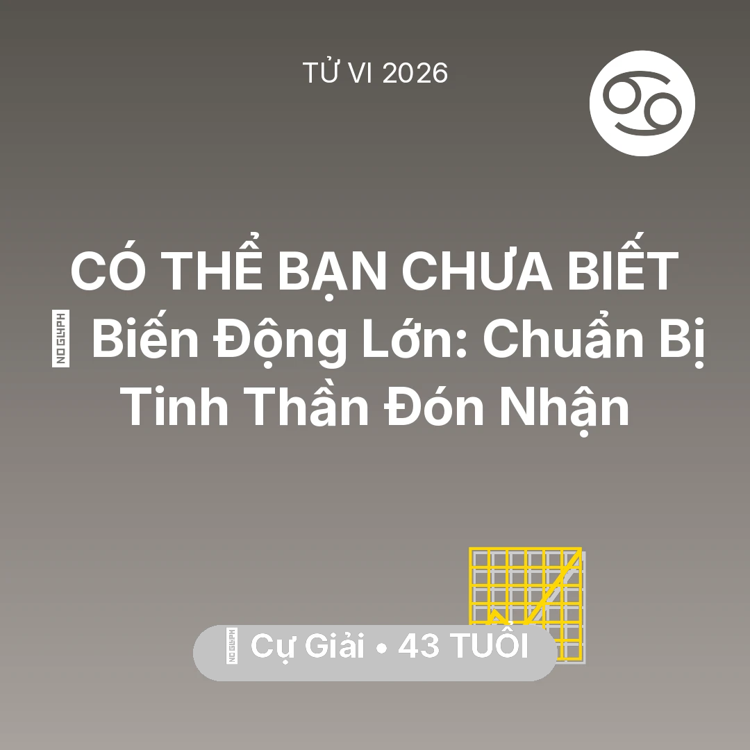Tổng quan Sự Nghiệp tuổi 43 - Xem tử vi Cự Giải sinh năm 1983 : 🌪️ Biến Động Lớn: Cự Giải Chuẩn Bị Tinh Thần Đón Nhận