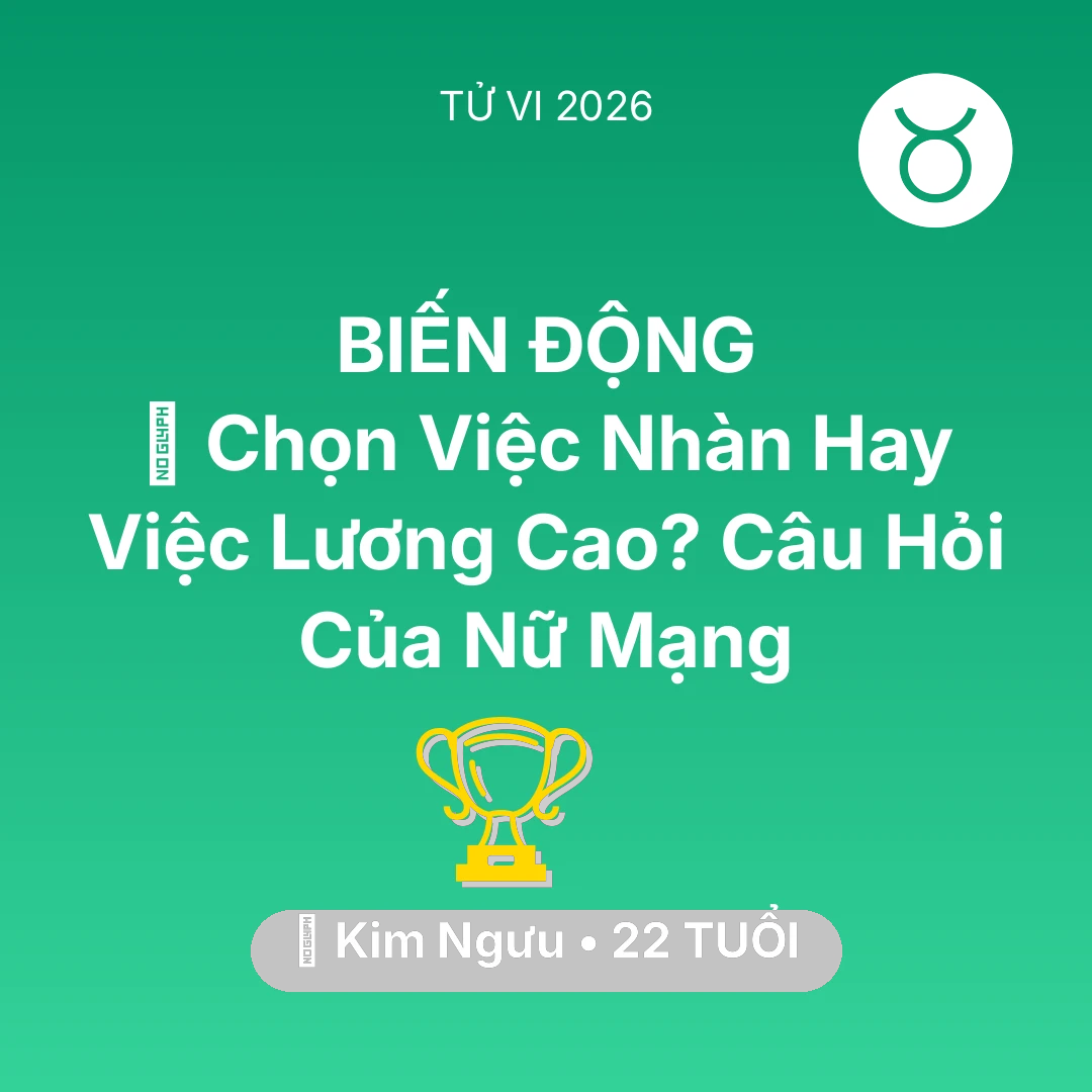 Tổng quan Sự Nghiệp tuổi 22 - Xem tử vi Kim Ngưu sinh năm 2004 Nữ Mạng: 🧩 Chọn Việc Nhàn Hay Việc Lương Cao? Câu Hỏi Của Nữ Mạng Kim Ngưu