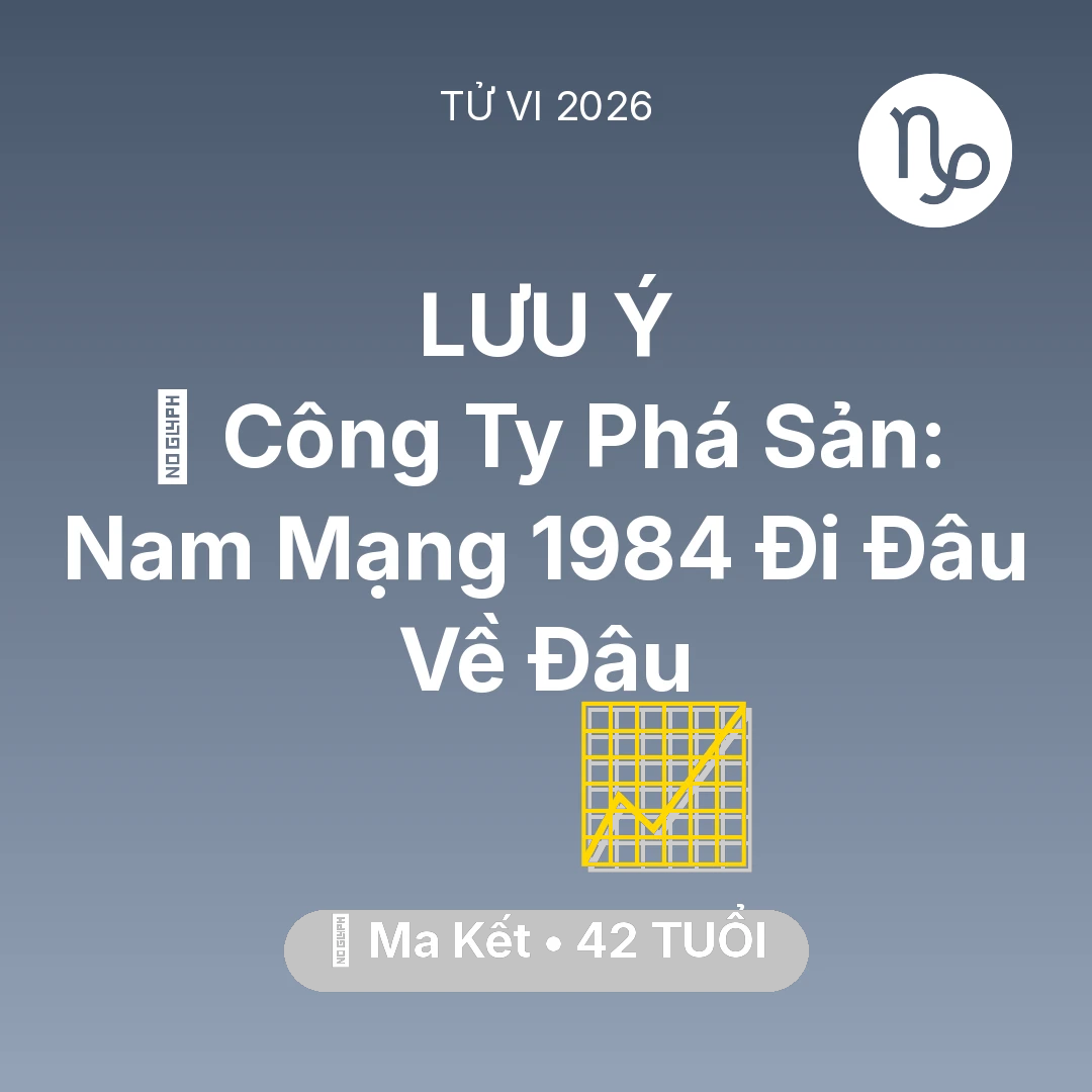 Tổng quan Sự Nghiệp tuổi 42 - Xem tử vi Ma Kết sinh năm 1984 Nam Mạng: 📉 Công Ty Phá Sản: Nam Mạng Ma Kết 1984 Đi Đâu Về Đâu