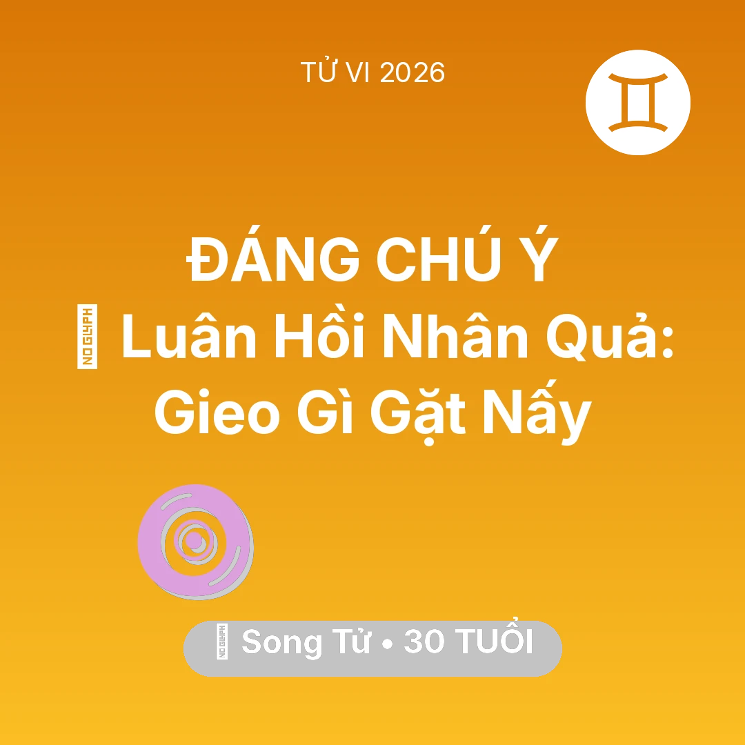 Tổng quan Vận Mệnh tuổi 30 - Xem tử vi Song Tử sinh năm 1996 : 🕊️ Luân Hồi Nhân Quả: Song Tử Gieo Gì Gặt Nấy