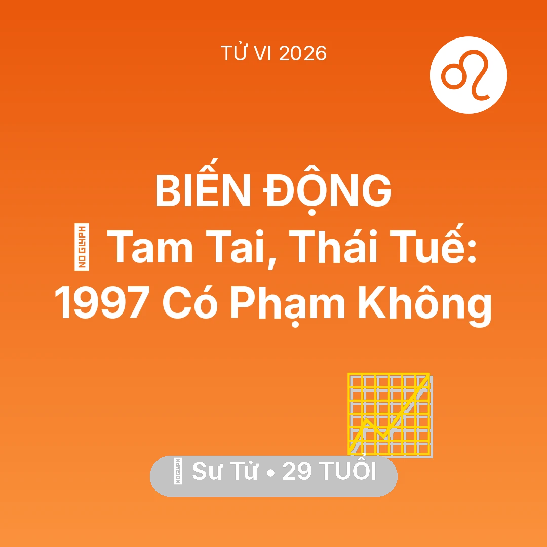 Tổng quan Sự Nghiệp tuổi 29 - Vận hạn Sư Tử sinh năm 1997 trong năm (2026): 👹 Tam Tai, Thái Tuế: Sư Tử 1997 Có Phạm Không