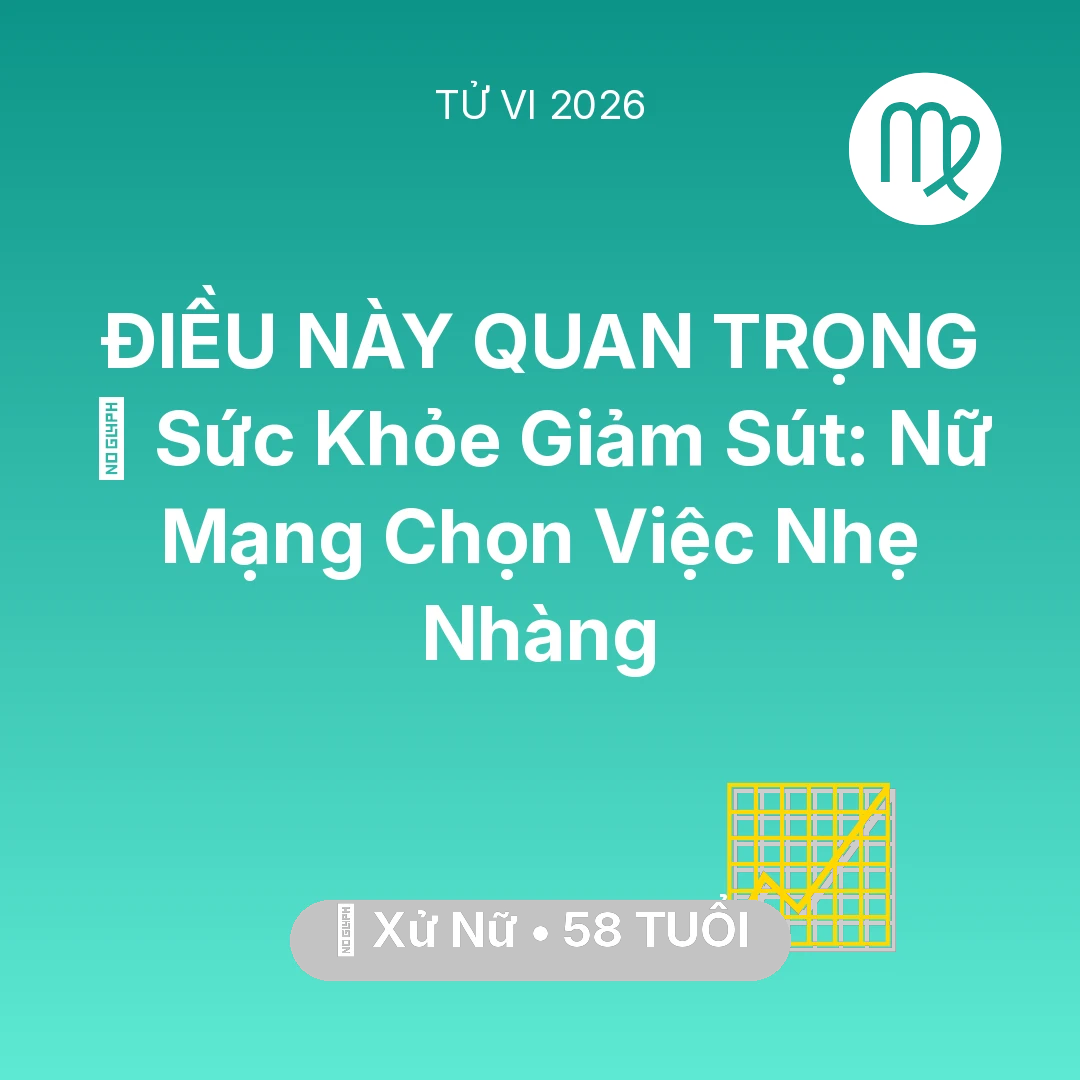 Tổng quan Sự Nghiệp tuổi 58 - Xem tử vi Xử Nữ sinh năm 1968 Nữ Mạng: 📉 Sức Khỏe Giảm Sút: Nữ Mạng Xử Nữ Chọn Việc Nhẹ Nhàng